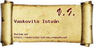 Vaskovits István névjegykártya