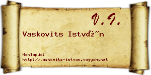 Vaskovits István névjegykártya